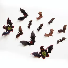 12 pezzi Halloween 3D Black Bat Wall Adesivi da parete Halloween Decal decorativo fai -da -te Decal di Halloween Halror Bats Rimovibile adesivi rimovibili