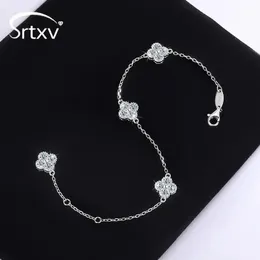 Full D Color Bracelets for Women 24CTTW S925 Sterling Sliver Lucky Bangles Wedding Birthday Party Xmas Gifts Jewelry 240515