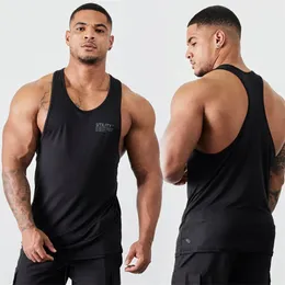 Mens Vest Sports Fitness Cotton Tank Top Summer Gym Jopping Bodybuilding Quick Drying Breathable Elastic Training Clothes Male 240510