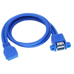 Stapelbar USB 3,0 Weibliche Panel Typ zu Motherboard 20Pin Header Kabel Dual Ports 50cm