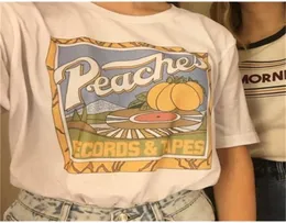 Kuakuayu hjn unisex vintage moda Peaches Records Testy Tshirt Hipsters Grunge Tee 2202082218676