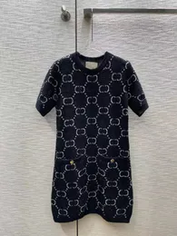 2024 Spring/Summer latest collection jacquard knit dress, colorful letters low-profile bright silk texture is delicate and soft, classic casual chic