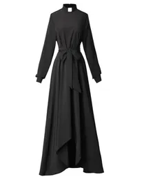 Catholic Church Women Clergy Dress Long Sleeve Loose Elegant Priest Maxi Dresses with Tab Insert Collar and Belts6683611