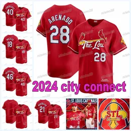 28 Nolan Arenado Die Lou 2024 City Connect Cardina Jersey Masyn Winn Paul Goldschmidt Willson Contreras Yadier Molina Dylan Carlson Albert Pujols Ozzie Smith