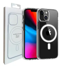 Magsofe Case di telefono a prova di shock magnetico a magnetico trasparente per iPhone 15 14 13 12 11 pro max mini xr xs x 8 7 più samsung s23 s22 ultra con vendita al dettaglio