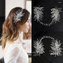 Headpieces Handmade Crystal Bridal Headbands Silver Color Wedding Women Accessories Long Hairbands Party Princess Head Vines Hair Jewelry