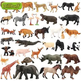 Simulazione di giochi di novità Simulazione di zoo selvatico scimpanzé animale leone tiger horse figures igures di figurine di rinoceronte di struzzo ippico per bambini Y240521