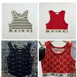 Damen Tanks Top Designer Stickerei Weste ärmellose Frauen gestrickt Hängsschnupf