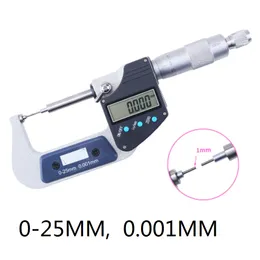0-25mm 0,001 Exibição digital e escala mecânica Micrômetro Micrômetro Ferramenta de medição de micrômetros externos do micrômetro