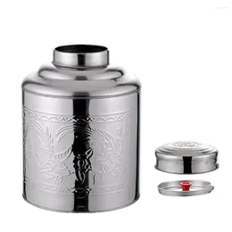 Aufbewahrung Flaschen Chinesische luftdichte Kanister tragbare Dose Halter Jar Metall Food Glas Zuckerschale mit Deckel loser Blechkaffee