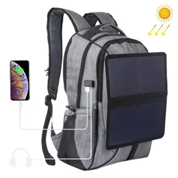 Backpack Solar 14W painel alimentado USB Charging Men notebook Laptop de negócios
