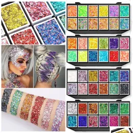 Body Glitter Weihnachten Pailletten dekorative Creme leuchtend holographische mticolor uv klobige Gelpalette 240415 Drop Lieferung Heilung DHFXD