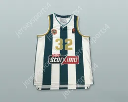 Nome personalizado Nome juvenil/crianças Jimmer Fredette 32 Panathinaikos BC Jersey de basquete listrado Top Stitched S-6xl