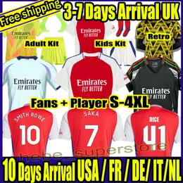 S-4XL Fans Player version SMITH ROWE RICE soccer jerseys HAVERTZ G. JESUS SAKA 2024 2025 ODEGAARD MARTINELLI SALIBA ARSen 23 24 25 football shirt Men Kids