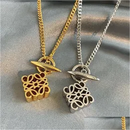 Pendant Necklaces Luxury Designer Brand Gold Plated High Quality Necklace Women Jewelry Chain Choker Party Birthday Drop Delivery Pend Ot70Q