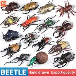 Gry nowatorskie symulowane zwierzęta owadowe model Longhornedbee Beetle Figures Scena Jouet Collection Decor Kids Education Toy Y240521