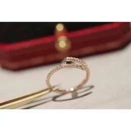 Bandringe Luxusdesigner Ring dünner Nagelring Top -Qualität Diamantring für Frau Mann elektroplieren 18K Klassiker Premium Roségold Moissanit Ring