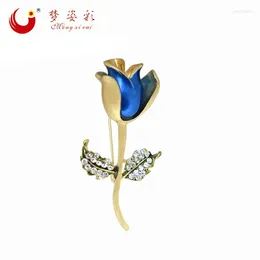 Brosches MZC Design Personlighet Flower Broches for Women Crystal Collar Pins and Dresses Brosh smycken Brosche Vintage