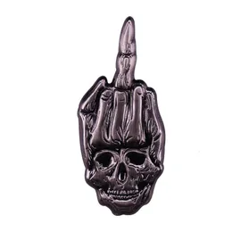 Mittelfinger Bone Metal Brosche Terror Provokation Abzeichen Halloween Death Gothic Art Accessoires