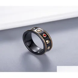 Ringas de banda Amante Casal Casal Ceramic Ring com carimbo Black White Fashion dedo jóias de alta qualidade para presente tamanho 6 7 8 94971246 DRO DHQIK
