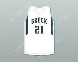 Nome personalizado Nome da juventude/filhos David Roddy 21 Breck School Mustangs Jersey de basquete branca 1 Top Stitched S-6xl