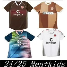 24 25 Jerses de futebol de St Pauli Becker 20 Irvine 7 Kyereh 17 Hartel 30 Smith 8 Paqarada 23 Medic 18 2023 2024 Home Away Jersey Football Shirt Men S-XXL Top