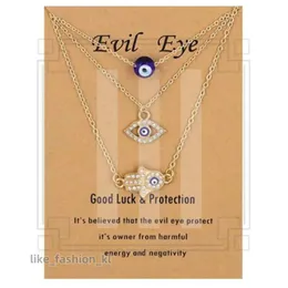 Designer Luxury Evil Eye Hily Necklace e Hamsa Collane Turkish Blue Eye Hand Hand Cipcant Collana 3pcs Protection Gioielli Protezione Gift per donne Girls 399