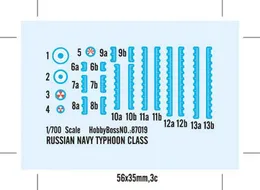 Electric/RC Boats 1 700 Russian Navy Typhoon class Submarine Plastic Components Military Warship Model Static Construction Model Kit