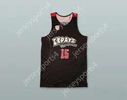 Anpassad Nay Namn Youth/Kids Georgios Printezis 15 Olympiacos Piraeus Grekland Black Basketball Jersey Top Stitched S-6XL