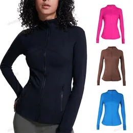 fabric Lycra Yoga Jacket set Women Define Workout Sport Coat Fitness Jacket Sports Quick Dry Activewear Top Solid Zip Up Sweatshirt Sportwear Hot Sell