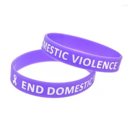 Charm Bracelets 50 Pcs End Domestic Violence Break The Silence Silicone Wristband 1/2 Inch Wide Bangle