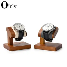 Oirlv Retro Solid Wooden Watch Display Ständer T-Bar Uhrenständer Schmuck Zubehör für Store Display Requisiten 240521