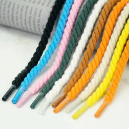 Shoe Parts 1 Pair Round Shoelaces 0.6CM Thicker Cotton Shoelace Twisted Rope Laces Sneakers Boots For Shoes Accessories