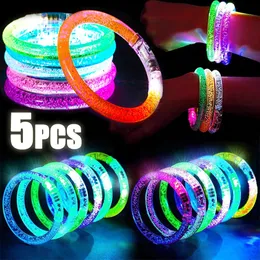 135pcs acrílico LED luminoso bracelete luminoso brilhando na atmosfera de concertos fluorescentes para crianças para crianças 240521