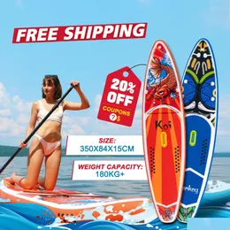 Surfboards Funwater Surfboard Padel Stand Up Paddle Board Inflável 335 cm Sup Paddleboard EU Warehouse Tabla Surf Paddel Water Spo DHKDR