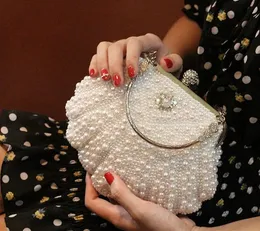 2023 Shell Pearl Dinner Bride Dress Borse Banquet Diagonale Small Cocktail Party Clutch Borse 240509