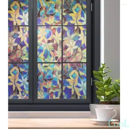 Оконные наклейки WXSHSH Витража пленка Статическое составление Cling Decorative Magnolia Pattern Coversing Blackout