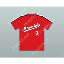 CUSTOM FRANK PETERS 8 PORTLAND MAVERICKS RED BASEBALL JERSEY THE BATTERED BASTARDS NEW ANY Name Number TOP Stitched S-6XL