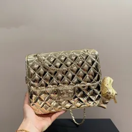 Designer -Tasche Luxurystar -Geldbörse Spiegelte Leder -Doppelkette Luxury Crossbody Back Rucksackstar -Ketten -Umhängetasche mit goldener und silberne Clutch