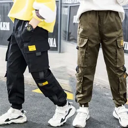 Детский груз зеленый весенний осень осенний хлопковые брюки для мальчиков повседневные детские спортивные брюки брюки для подростковой одежды для 110-170 см L2405