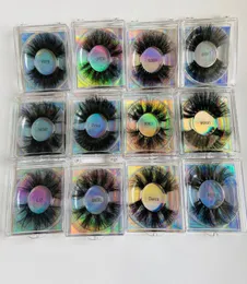 Mink lash 8D 25 mm fluffy lashes packing wispy false eyelashes extension handmade square box packaging 12 styels for options thick full strip faux cils super2120690