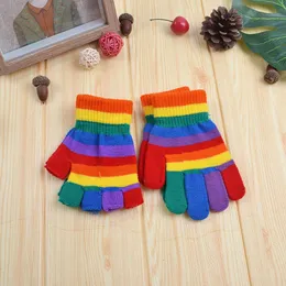 3-8 anni Kids Cute Gloves Rainbow Giovani inverno bambini a maglia Keep Students Calmi Giove Fight Activity Attività all'aperto MATTENS L2405 L2405