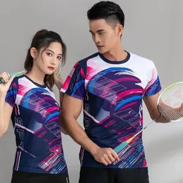 Männer Frauen Badminton Tennis Uniform Tops kurzärmeliger Sporttisch Tennis Trikot Schnelltrocknen Paar Ping Pong T-Shirts 240522