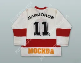 Igor Larionov personalizzato 11 CSKA Mosca Mosca Hockey White Top Cucite S-M-L-XL-XXL-3XL-4XL-5XL-6XL
