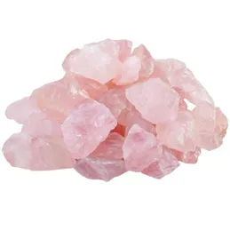 Presente de feriado 200g Natural Raw rosa rosa quartzo cristal roug rougy spamen para cair polimento wicca reiki curand1731239