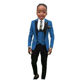 Suits Boys Suit Lapel 3 Pieces Jacket Vest Pants Splicing Formal Tuxedo Child Blazer Party Dress Wedding Set Conjuntos De 240304 Dro Dhlkp