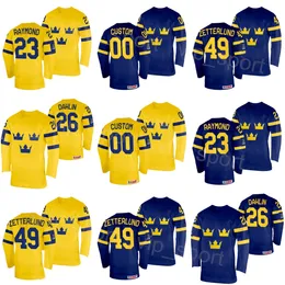 Hockey Sweden 71 Victor Olofsson Jerseys 2024 IIHF World Championship 77 Victor Hedman 90 Marcus Johansson 95 Andre Burakovsky 35 Filip Gustavsson 49 Zetterlund