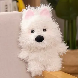 Dolls de pelúcia Kawaii Hair fofo Highland Dog White Terrier Pluushie Soft Puppy Plush Toy Reched Lypelike Animal Applease Doll Milk Dog H240521 6J2O