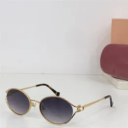 Novo design de moda Lady Oval Shape Sunglasses 52y Estrutura de metal requintada simples e elegante estilo versátil UV400 de proteção de proteção UV400