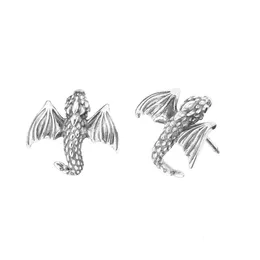 925 Orecchini a bottone di drago curvo in argento in argento sterling per donne orecchie originali di gioielli Brincos 240522